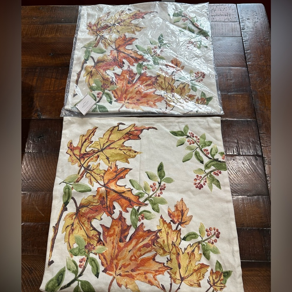 Pottery Barn Fall Leaves Pillow Covers